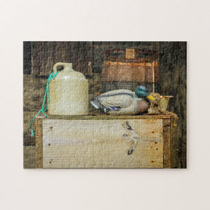 Rustic Jug Duck Decoy Foto Puzzle