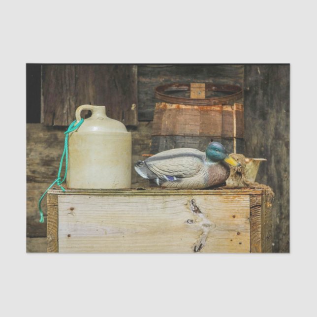 Rustic Jug Duck Decoy Foto Seidenpapier (Vorderseite)