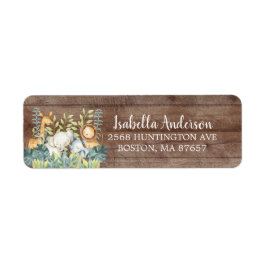 Rustic Jungle Animal Baby Shooting Label