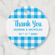Rustic Kariert Blue Gingham Wedding Vielen Dank