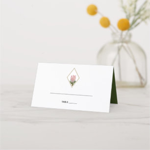 Rustic King Protea Wedding Platzkarte
