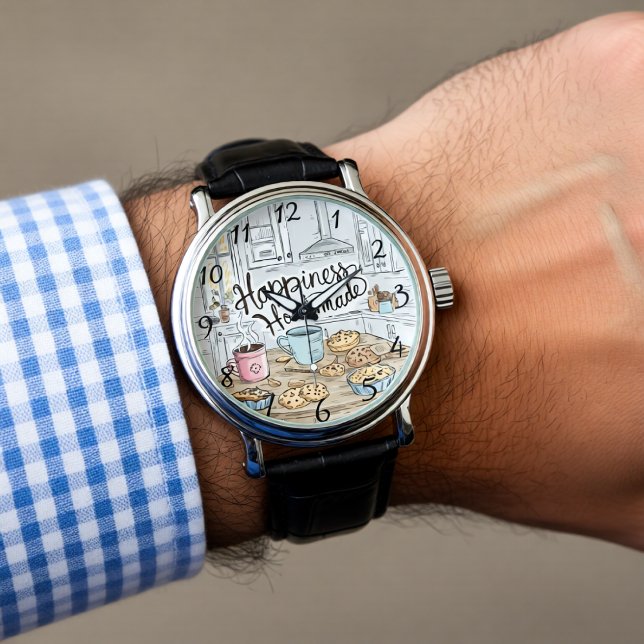  Rustic Kitchen Fresh Cookies Heartwarming Message Armbanduhr (Von Creator hochgeladen)
