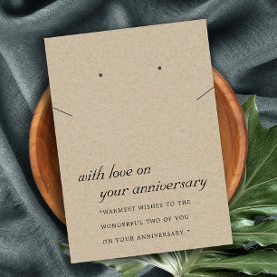 RUSTIC KRAFT ANNIVERSARY NECKLACE EARRING CARD PLATZKARTE
