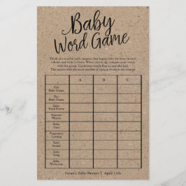 Rustic Kraft Baby Word Spiel Shooter Paper Game Ca Flyer