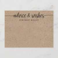 Rustic Kraft Babyduschberatung und Wunschkarte