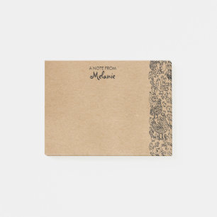 Rustic Kraft Birds Illustration Personalisiert Post-it Klebezettel