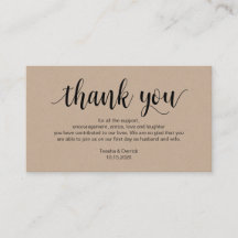 Rustic Kraft, Black Script, Wedding Vielen Dank