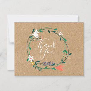 Rustic Kraft Blumen-Girlande Geschäft Danke
