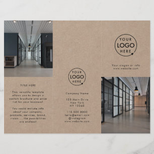 Rustic Kraft Business Foto Trifold Broschüre