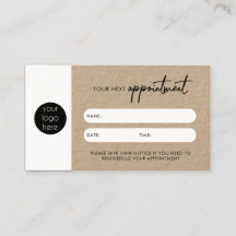 Rustic Kraft Business Nächster Termin Karte