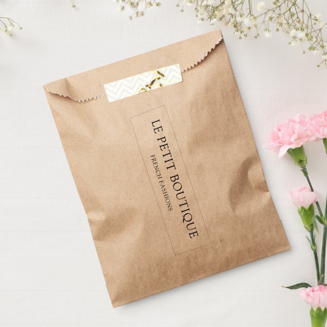 Rustic Kraft Business Name Boutique Beruflich Geschenktütchen (Versiegelt)