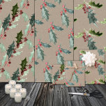 Rustic Kraft Christmas Floral Holly Red Berries Geschenkpapier Set<br><div class="desc">Ein Urlaubspapier mit Aquarellmalereien aus Heiligenbeeren und Beeren in drei verschiedenen Mustern.</div>