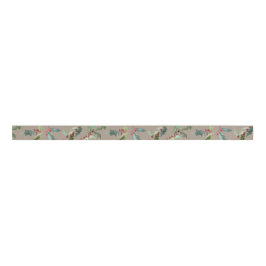 Rustic Kraft Christmas Holly Leaf & Red Berries Ripsband