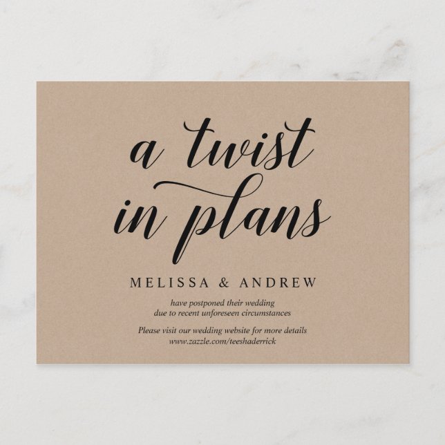 Rustic Kraft, eine Drehung in Plänen, lädt zum Auf Postkarte (Vorderseite)