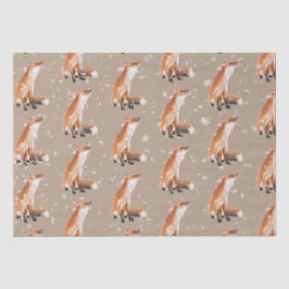 Rustic Kraft Elegant Snowy Winter Animals Red Fox Seidenpapier