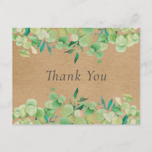 Rustic Kraft Eucalyptus Verlasse Business Vielen D Postkarte