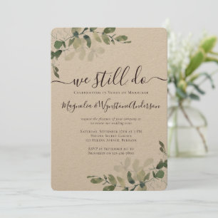 Rustic Kraft Eucalyptus Vow Renewal Einladung