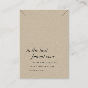 RUSTIC KRAFT FRIEND GIFT NECKLACE DISPLAY CARD PLATZKARTE