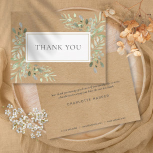 Rustic Kraft Geschäft Danke Frühlingsblätter Postkarte