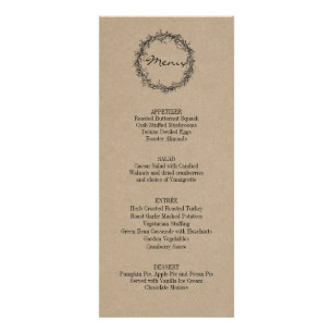 Rustic Kraft Give Danke Erntedank Dinner Menu Werbekarte