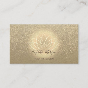 Rustic Kraft Gold Lotus Confetti Yoga Instructor Visitenkarte
