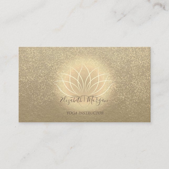 Rustic Kraft Gold Lotus Confetti Yoga Instructor Visitenkarte (Vorderseite)