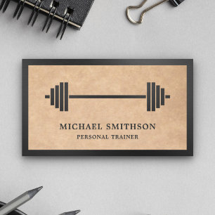 Rustic Kraft Hantel Fitness Personal Trainer Visitenkarte