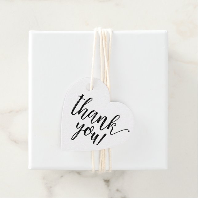 Rustic Kraft Heart Brautparty Danke, Script Geschenkanhänger (Beispiel)