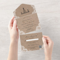 Rustic Kraft Lace Outdoor Tipi Zent Wedding