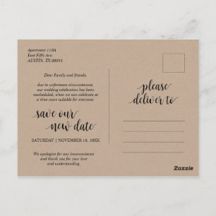 Rustic Kraft, Liebe ist geduldig, Hochzeit verscho Postkarte
