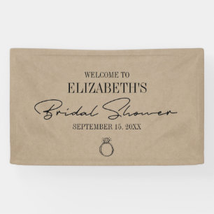 Rustic Kraft Modern Script Brautparty Willkommen Banner