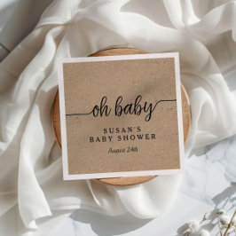 Rustic Kraft Oh Baby Dusche Personalisiert Serviette