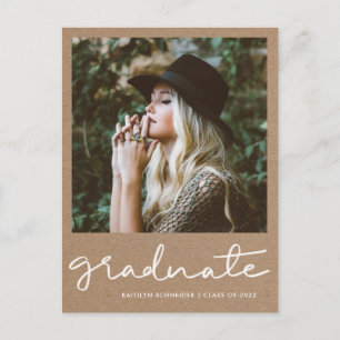Rustic Kraft Paper Graduation Party Save the Date Postkarte