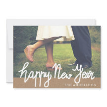 Rustic Kraft Paper Happy New Year Typografy Foto
