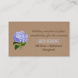 Rustic Kraft Paper Hydrangeas Floral Wedding Begleitkarte