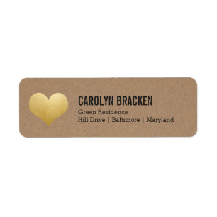 Rustic Kraft Paper Imitate Gold Foil Heart Wedding
