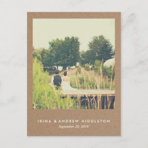 Rustic Kraft Paper Liebe und dank Script Foto Postkarte