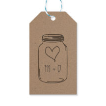 Rustic Kraft Paper Mason Jar Heart Wedding