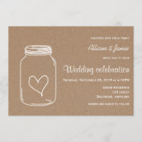 Rustic Kraft Paper Masonjar Heart Country Wedding