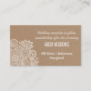 Rustic Kraft Paper Paisley Wedding Insert