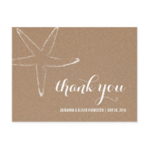 Rustic Kraft Paper Starfish Nautical Wedding