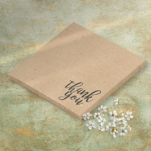 Rustic Kraft Paper Style Vielen Dank Post-it Klebezettel