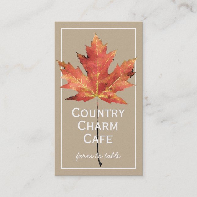 Rustic Kraft Paper Watercolor Sonnenblumenleaf Visitenkarte (Vorderseite)