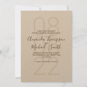 Rustic Kraft Paper Wedding Save The Date