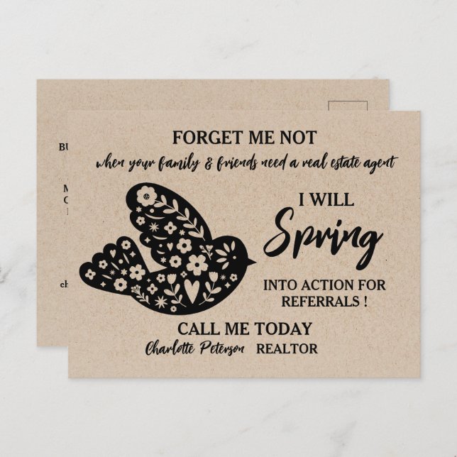 Rustic Kraft Real Anwesen Spring Referendum Landwi Postkarte (Vorne/Hinten)