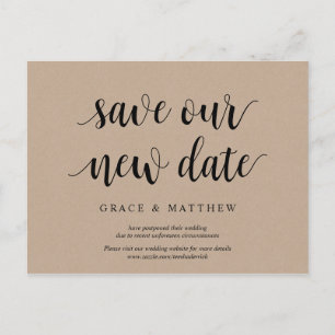 Rustic Kraft, Rett unser neues Datum, Hochzeit ver Postkarte