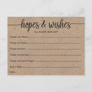 Rustic Kraft Script Baby Hopplenkarte Postkarte