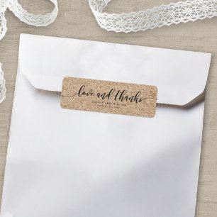 Rustic Kraft Script-Liebe & Dankeschön-Hochzeitsla