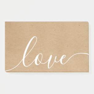 Rustic Kraft Script-Liebe Post-it Klebezettel