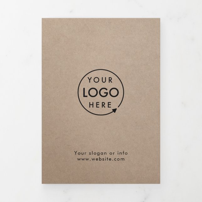 Rustic Kraft Simple Logo Trifold Broschüre (Cover)